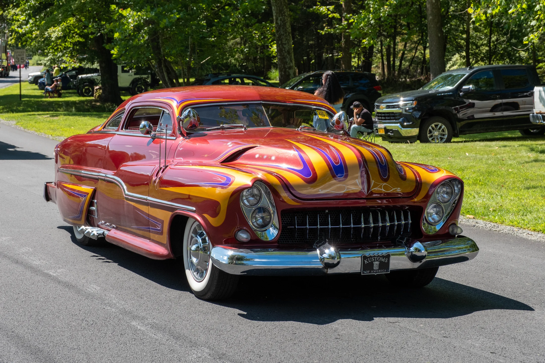 A colorful classic car joins the Hortonville Field Day parade.